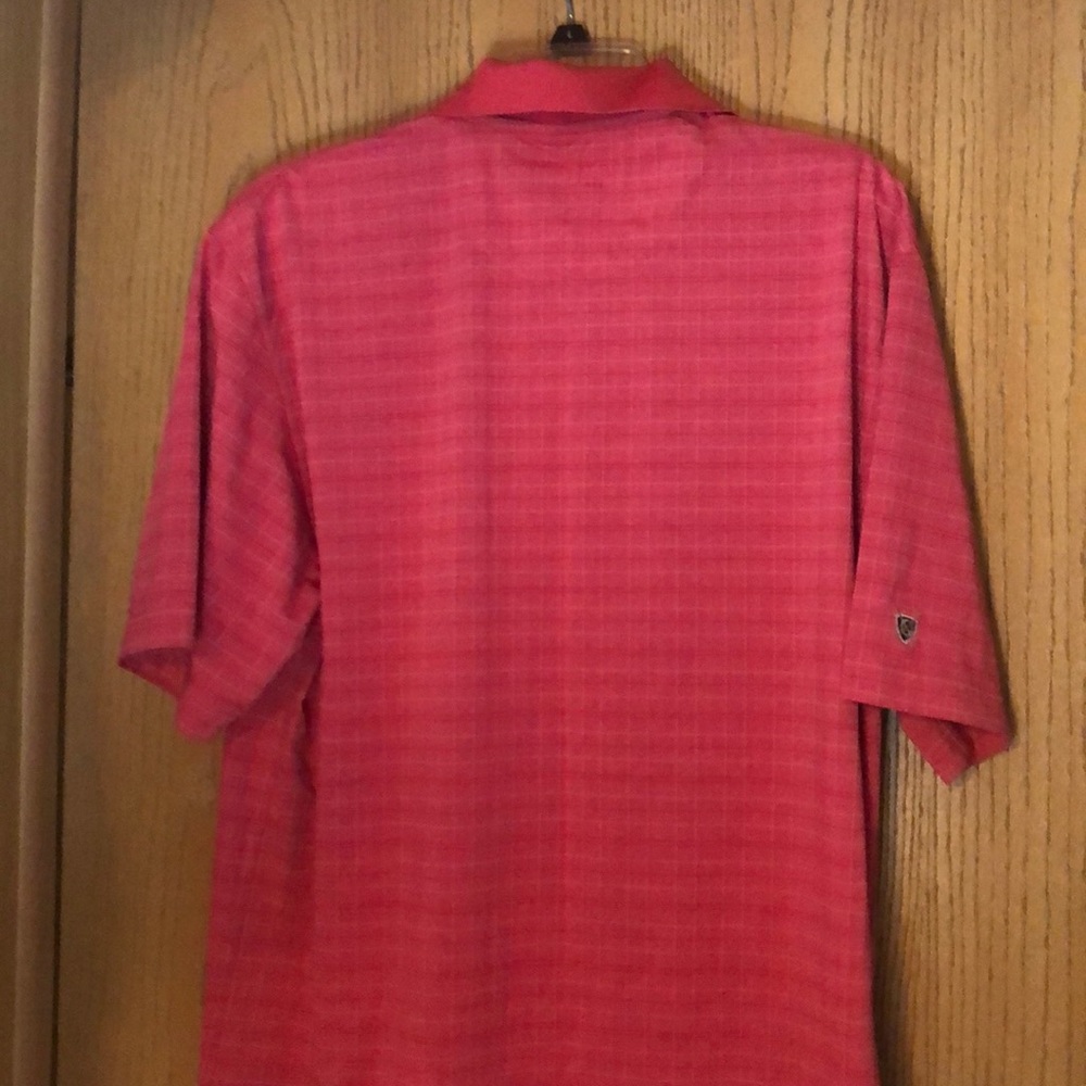 Oxford Golf Short Sleeve Polo Pink plaid Men’s Lg
